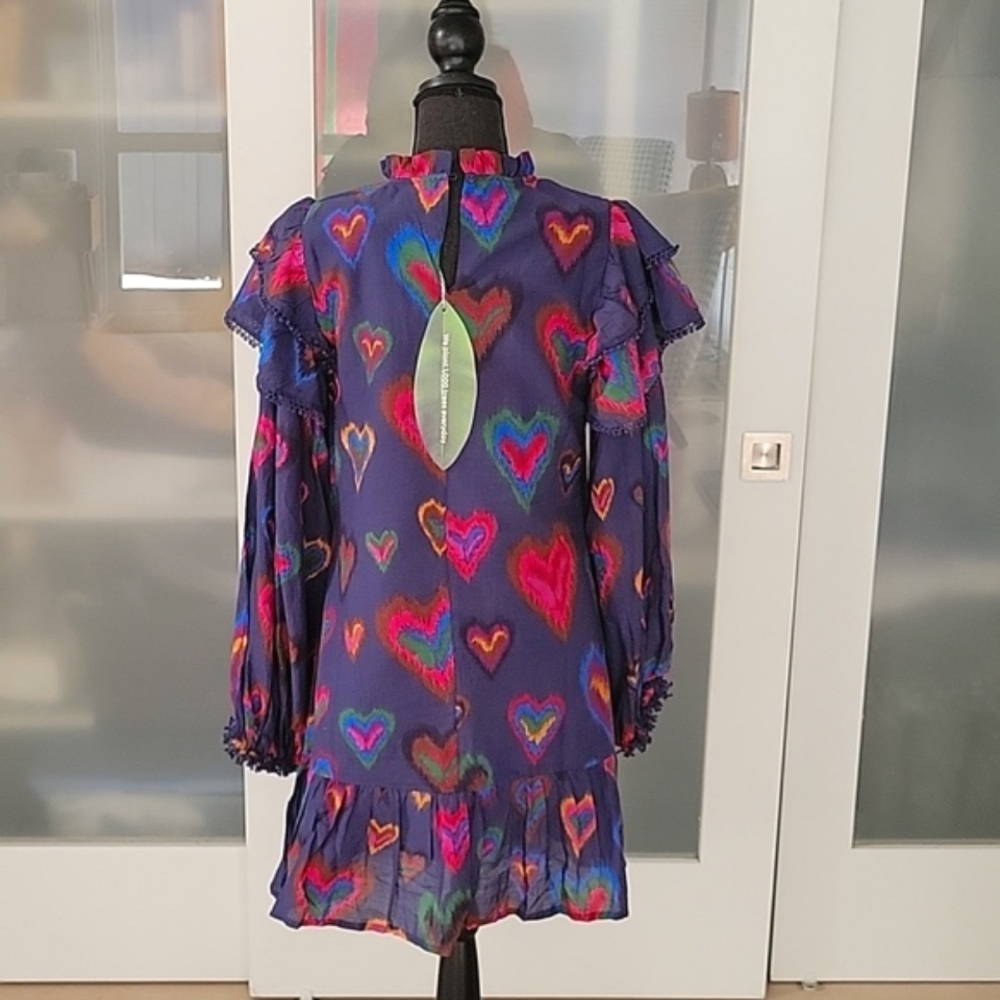 FARM Rio Multicolor Heart Print Mini Dress - Picture 7 of 13